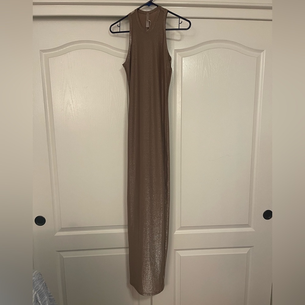Skims umber sheer long dress.